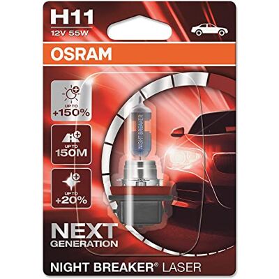 OSRAM NIGHT BREAKER LASER, H11, +150% meer helderheid, halogeen koplamp, enkele blister (1 lamp) OSRAM NIGHT BREAKER LASER, H11, +150% meer helderheid, halogeen koplamp, enkele blister (1 lamp)