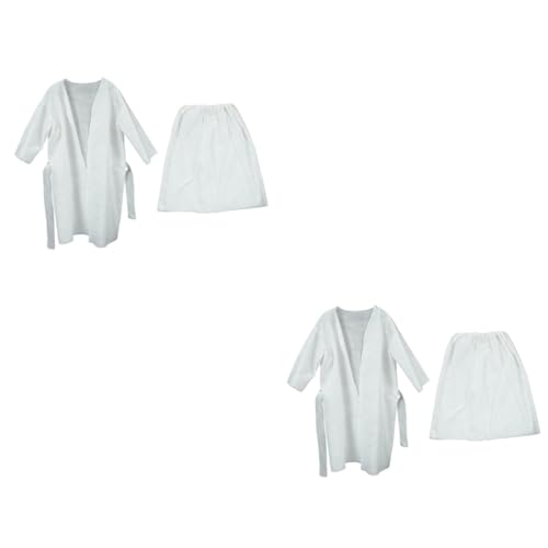 Kisangel 2 Sets wegwerp badrok comfortabele wegwerprok heren kimono zwemkleding badpakken wegwerpbadjas voor hotelgasten wegwerp rok eenvoudig bad rok klantenservice zwempak reizen katoen