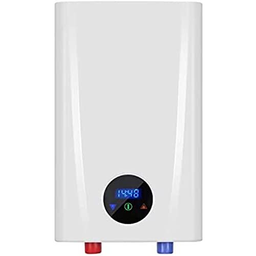 CGonqx Elektrische doorstroomverwarmer 7500W, gewenste temperatuur tot op de graad, LCD-scherm, badkamer keuken mini elektrische doorstroomverwarmer, 220V