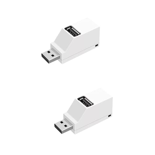 BESTonZON 2 Stuks 3 USB-interface-verlenger In lijn splitser wit