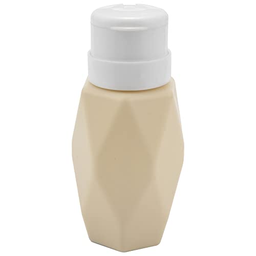 Zemily Beige Rhombe Art Nageldispenser voor lege pomp, fles, 200 ml, acrylgel, remover, poetsmiddel, terughoudend reinigingsmiddel, manicure-gereedschap voor opslag