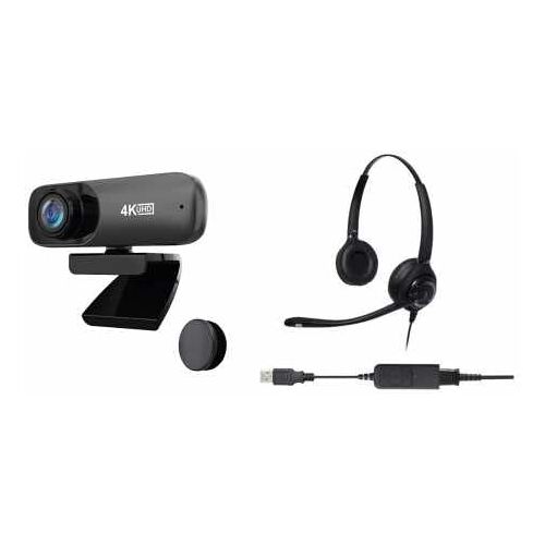 Pro-Ject 4K UHD   Ultra High Definition-webcam   Binaurale ruisonderdrukking USB-headset   Bundelpakket   Compatibel met Dialpad