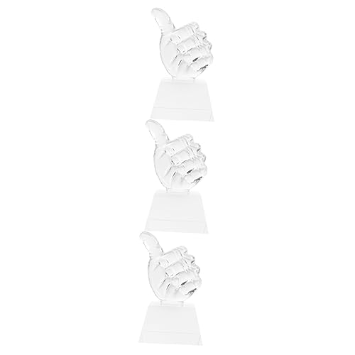 Didiseaon 3Pcs Duim Omhoog Trofee Diamanten Trofee Concurrentie Trofee Cup Kinderen Concurrentie Trofee Vinger Sculptuur Belonende Benodigdheden Aangepaste Trofee Standbeeld Gouden Medaille