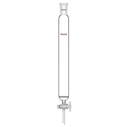 stonylab Glas Chromatografie Kolom, Borosilicaatglas 24/40 Gewricht Chromatografie Kolom met Gefrituurde Schijf en PTFE Afsluitkraan, 300 mm Effectieve Lengte 40 mm Kolom O.D.