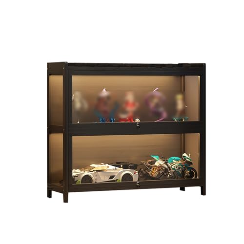 SPABOY Vitrine Verzamelobjecten Vitrinekast Acrylvitrine Modelvitrines Curiosavitrine Figuren En Collectievitrine Vitrine Met Enkele Deur, Voor Thuiskantoor (Size : 2layer-70cm/28in)