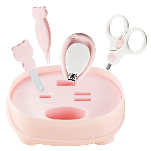 Bekasa Babynagelset, 4-in-1 babynagelverzorgingsset, babynagelverzorgingsset, babymanicureset, inclusief nagelknipper, schaar, nagelvijl en pincet, pedicureset voor pasgeborenen en peuters