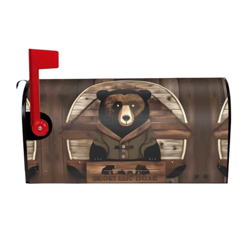 Chrysm Rustieke Lodge Bear Brievenbushoezen, brievenbus cover brievenbus omslag voor tuin 21" Lx 18" B, 25,5x21