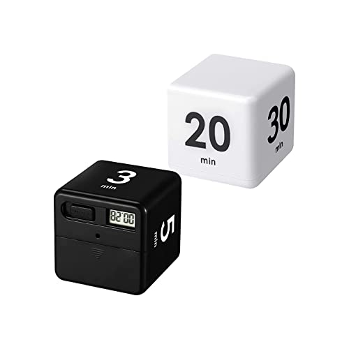 ANTIOCH 2 stuks kubus-timer, zwaartekrachtsensor, draaitimer, keukentimer voor tijdmanagement en countdown, 1-3-5-10,15-20-30-60 minuten