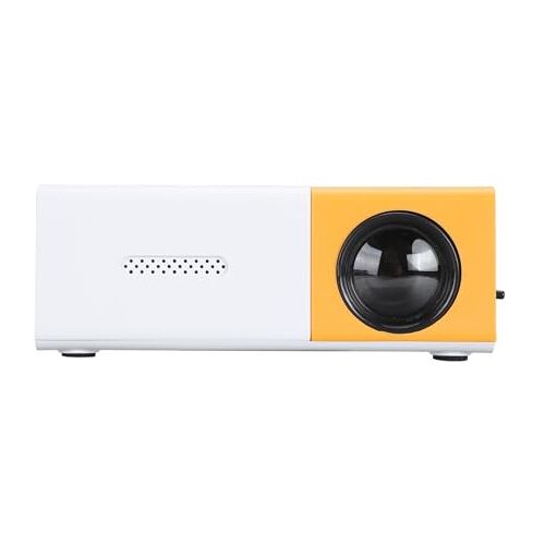 Annadue Miniprojector, 1080P Full HD-projectorfilmprojector met Zacht Licht, Draagbare Miniprojector met HIFI-luidspreker voor Thuisbioscoop, Kamperen, Buitengebruik (EU-stekker)