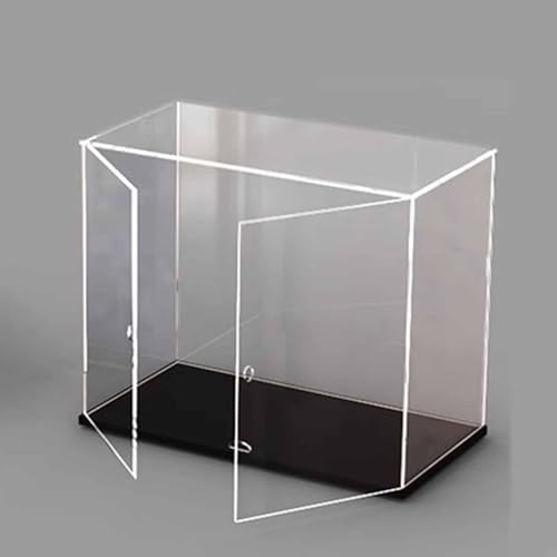 CHZDPP Dubbele deur acryl verzamelobjecten opslag vitrine voor bloem basketbal, doorzichtige vitrine figuren verzamelobjecten vitrine, stofdichte schoenendoos kubus voor thuis opslag (maat: 50 x 50 x 65