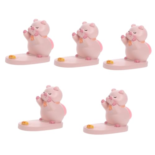 Hemobllo 5 Stuks Piggy Telefoon Houder Mobiele Telefoon Stand Mobiele Telefoon Stand Mobiele Telefoon Houder Mobiele Telefoon Beugel Mobiele Telefoon Houder Telefoon Houder Beugel Hars