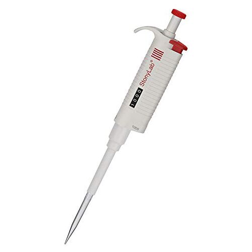 stonylab Één Kanaal Pipettor Controller, Verstelbare Variabele Volume Micropipet Pipet Pipette met Autoclavable Tip Kegel voor Laboratoriumonderzoek, 100-1000 µL