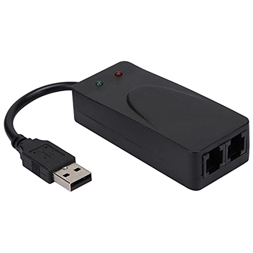 Vikye Dual Port USB2.0 56K Extern Modem voor Win 7/Win 8/Win 10/Win XP Plug and Play V.92/V.90/V.42, Automatisch Kiezen, Faxmodem