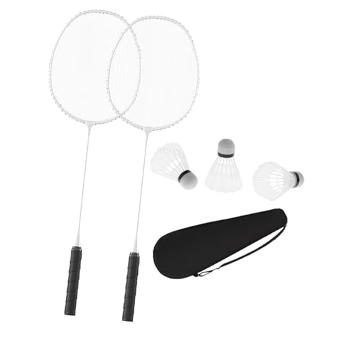 Harilla Badmintonracketsset Badmintonshuttle Badmintonrackets met Rackettas voor Binnen, wit