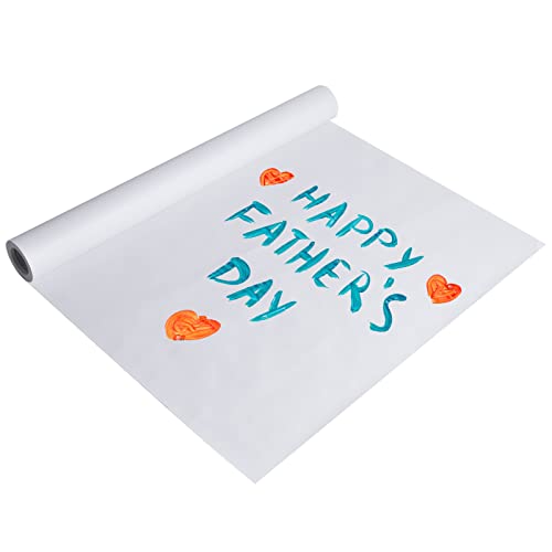 Pinsheng Witte papieren rol, tekenpapier 44 cm x 10 m schetspapier rol kinderen, wit handwerkpapierrol, ideaal voor ezelpapier, bulletin boardpapier, muurkunst, cadeaupapier (1 stuk)