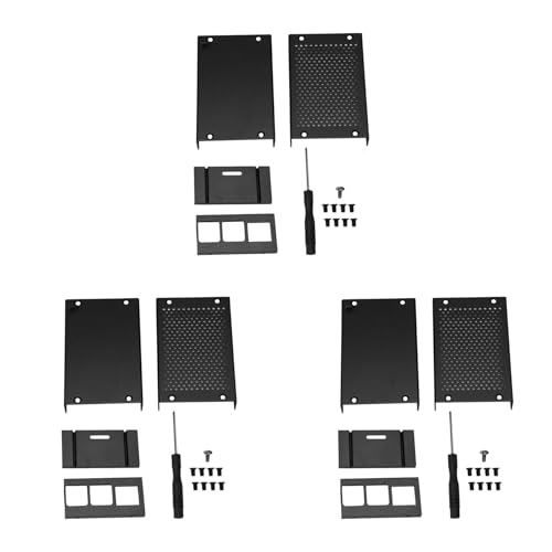 FIGGRITID 3 x behuizing RPI 4 aluminium behuizing RPI 4B metalen behuizing zwarte behuizing voor RPI 4 model B