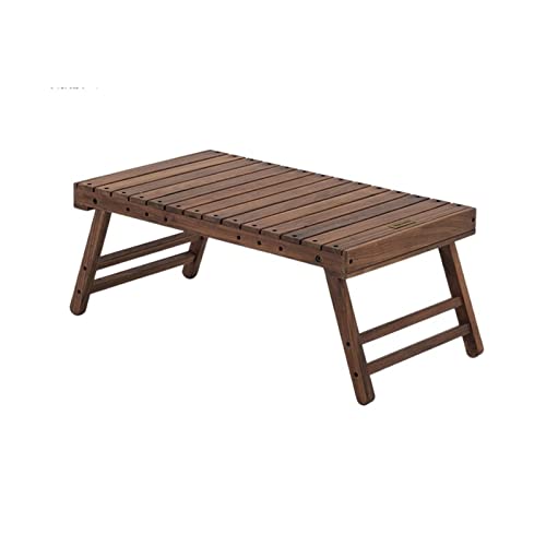 Suuim Kamptafel 3,5kg Klaptafel Massief Hout Camping Draagbare Picknicktafel Reizen Park Tuin BBQ Geef Opbergtas (Kleur: Bruin) (Bruin)