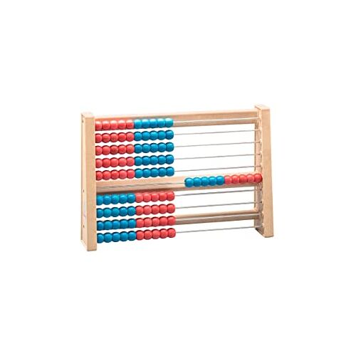 WISSNER 080203.500 actief leren 100 er berekening frame RE-Wood, Rood en blauw, 25 x 4.5 x 17 cm