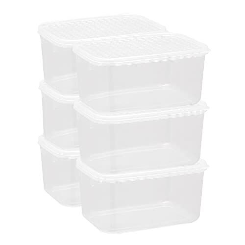 Cetomo Opbergcontainers voor dagelijks gebruik, middelgrote rechthoekige containers voor voedselopslag, voedselcontainer 7L, set van 6