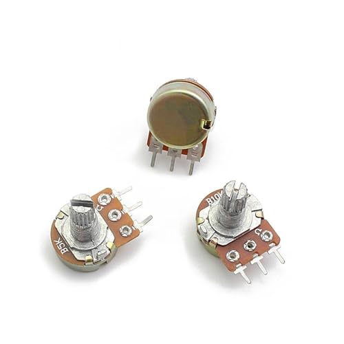 FUYUMIC 5 stuks WH148 15 mm 3pin lineaire potentiometer 1K 2K 5K 10K 20K 50K 100K 250K 1M potentiometer kit met moer en ring (maat : 250 K OHM)