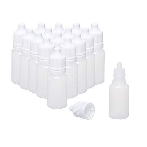 Salmophfeel 50 stuks, druppelflessen, knijpbare plastic druppelflessen voor vloeistoffen, lege flesjes, flesjes voor oogvloeistoffen, oogdruppelaars