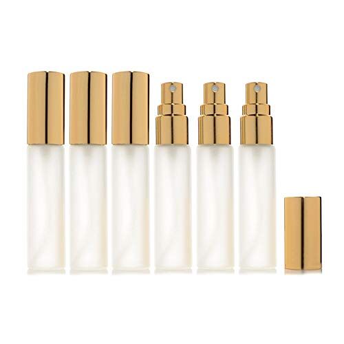 Enslz 6 x 10 ml matte glazen spuitflessen navulbaar parfumfles 2 x 3 ml pipetten (goud)