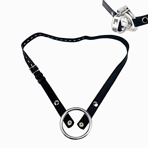 Kutocesy Chastity Belt BDSM Chasity Belt Male Chastity Cage Belt Chastity Belt for Men Chastity Devices Accessories Adjustable Auxiliary Belt with Cock Rings (50mm/0.197in)