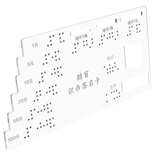 minkissy Acryl Braille Kaart, Braille Leisteen Bank Bericht Notificatie Braille Kaart Blinder Aandacht Kaart Accessoire