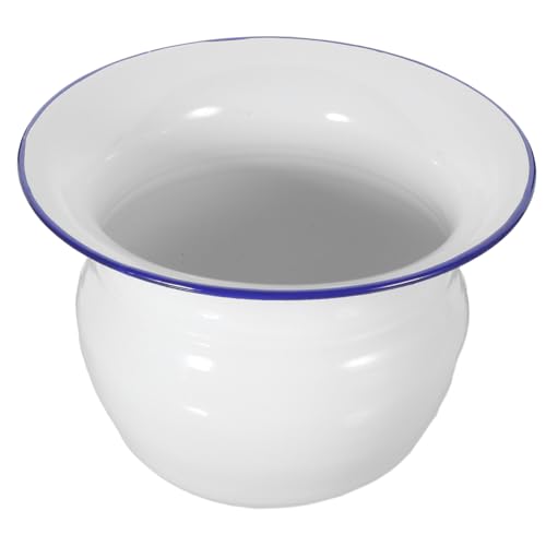 LALAFINA 2 Stuks Toilet Spittoon Reispotje Voor Volwassenen Reizen Potje Reizen Urine Fles Voor Mannen Spittoon Urinoirs Spittoo Vintage Kamer Pot Emaille Wit Creatieve Spittoon Auto