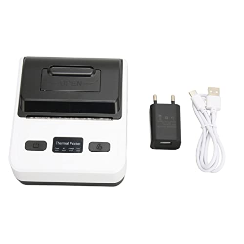 TOPINCN Desktop Labelprinter, 2000mAh Batterij, Thermische Labelprinter, Eenvoudige Bediening, Snel Printen voor Thuisgebruik (Wit)