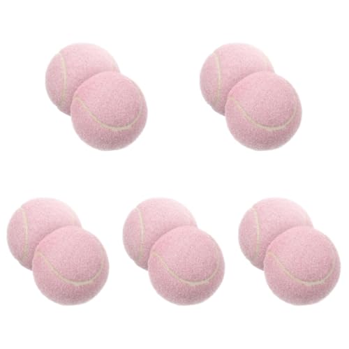 Milisten 10 Stuks Tennisspeelgoed Tennissen Trainen Tennisbal Oefenen Tennisballen Beginners Training Tennis Baltennis Voor Speler Beginners Oefenen Tennis Rubber Meisje Roze De Hond