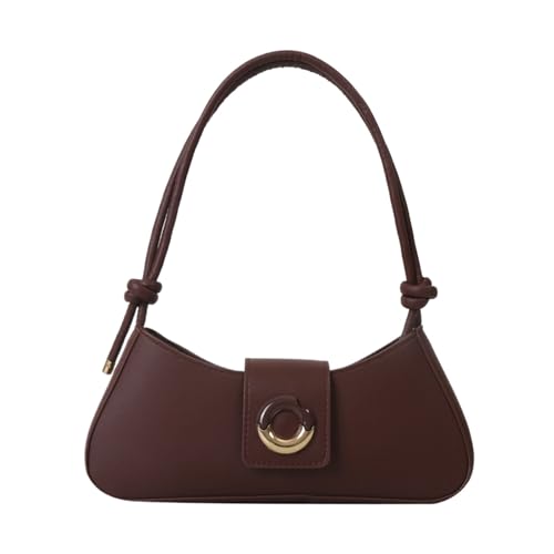 YIUPEDRFG Onderarmtas voor dames Premium passende maat Mode Dames Chique Lock-schouder Crossbodytassen PU-cadeau-ideeën, Bruin