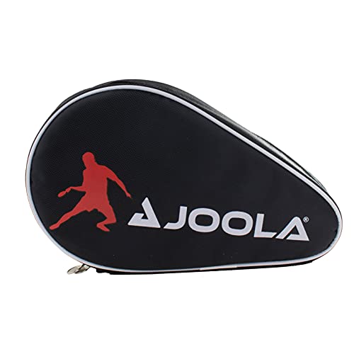 JOOLA 80505 Tafeltennisbatje, hoes, Pocket Double tafeltennishoes, voor 2 waterafstotende tafeltennistassen, zwart/rood, 28 x 17 x 4 cm