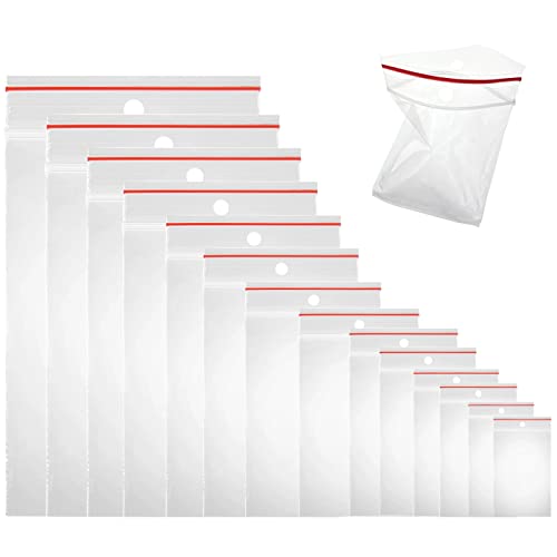 DIY-24H Hersluitbare transparante zakken met druksluiting, kunststof zakken, afsluitzakken, levensmiddelzakken, keuze uit 27 maten, 100 stuks, 150 x 200 mm
