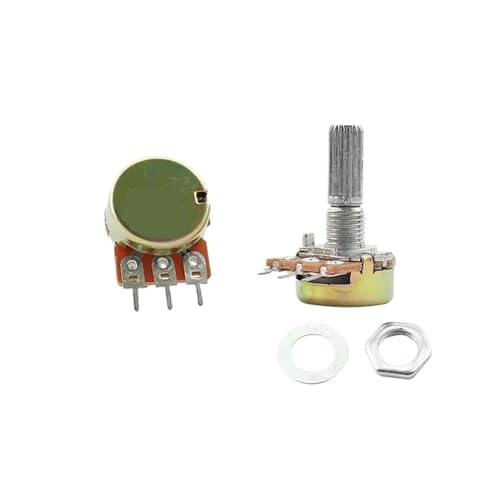 FUYUMIC 10 stuks Weerstandspotentiometer WH148 20 mm 3Pin 1K 2K 5K 10K 20K 50K 100K 500K 1M Ohm Lineaire taper roterende potentiometer weerstand (Maat: 5 K Ohm)