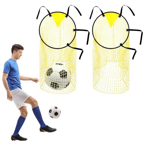 BYZESTY Voetbaldoel voetbaldoel doelnet, 2 stuks voetbaldoelaccessoires met frame, voetbaldoelnet voor training, doelnet voetbal, doelzones, focus voetbaldoelen voor schietnauwkeurigheid verbetering