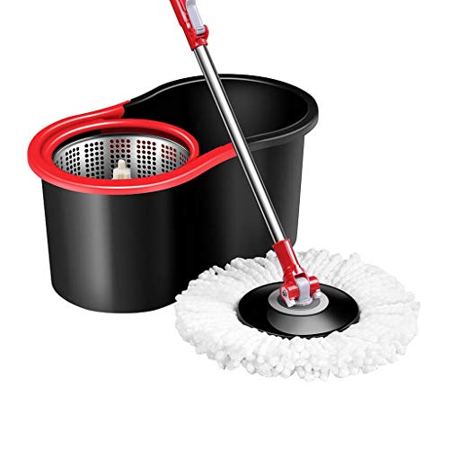 OUZBEM Spinmop 360° zelfwringende draaiende mop Wasbare microvezelmopkoppen Gemakkelijk te gebruiken en op te bergen vision