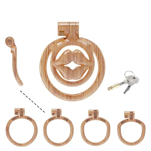 MKGMYGZ Flat Chastity Cage Chastity Devices with Snap Ring Resin Chastity Lock for Men Penis Cage Man Fish Basket Dark Lock Design, Good Concealment, SM Sex Toys (WX-3)