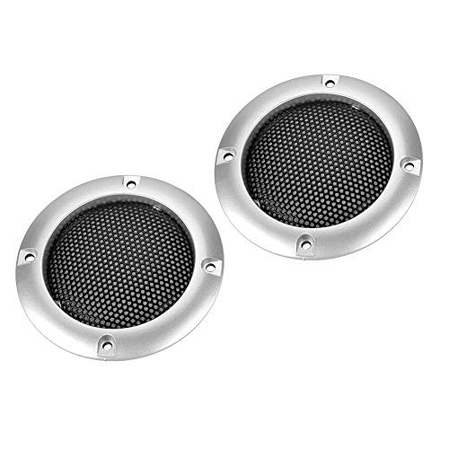 Tbest Ve Decoratieve 2.5 11 2 Covers 2.5 Ronde Tweeter 3 Poort Buis 1.5 2 Inch Speaker Decoratieve Steel Mesh Circle Car Speaker Beschermende Mesh Cover Zwart (Zilver)