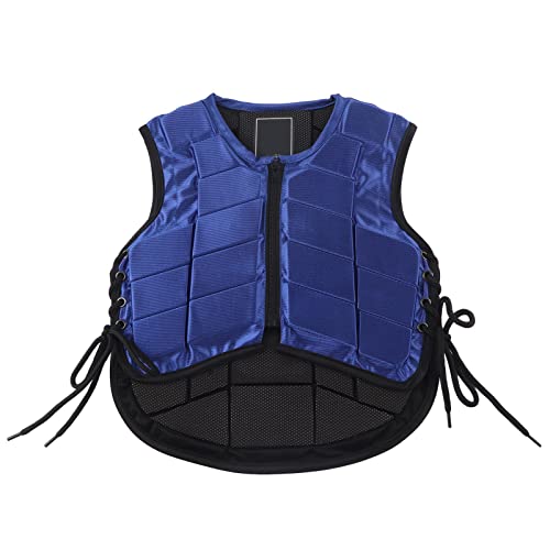 QUERTIPOL Nylon Kinderpaardenvest, Gewatteerde Paardensport Beschermende Uitrusting Lichaamsbeschermer Veiligheidsschuim Gevoerde Paardensport Beschermende Kleding Kinder Paardensport Bodyprotector Blauw(CL)