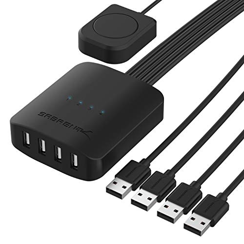 SABRENT USB 2.0 Sharing Switch tot 4 computers en randapparatuur LED-apparaatindicatoren (USB-USS4)