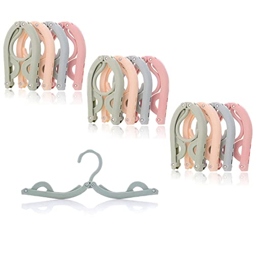 Ancuioyz Draagbare Reishangers, 12 Stuks Opvouwbare Plastic Kleerhangers Antislip Lichtgewicht Hangers, Geschikt voor gezinsreizen buiten kamperen, Bespaar ruimte