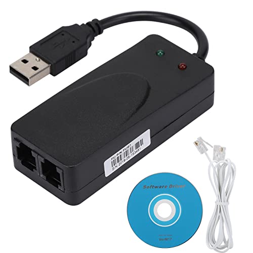 Niiyen Extern modemstuurprogramma, normaal inbelmodem Faxmodem Dual Port USB2.0 56K extern modemstuurprogramma voor Win 7/Win 8/Win 10/Win XP Ondersteuning Bellen via internet/Automatisch