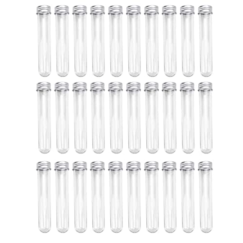 SRMAN 30 STUKS Reageerbuizen 45Ml Plastic Reageerbuizen Enkele Reageerbuizen met Deksels Opslag Buis Transparante Buizen Set