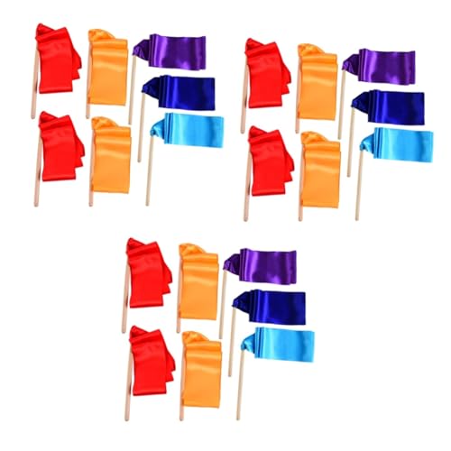 Milisten 3 Packs Ritmische Dansende Wands Kinderen Dansen Zijden Lint Ritmische Lint Dans Lint Streamer Dansen Gymnastiek Lint Art Dansen Linten Houten Massief Hout Rood Lint Kind