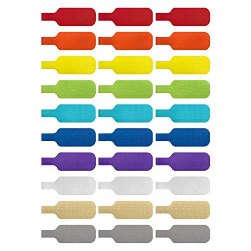 Wrap-It Storage Kabellabels, Medium, Multi-Color (30-Pack) Schrijf op Koord Labels, Wire Labels, Cable Tags en Wire Tags voor Kabelbeheer en Identificatie