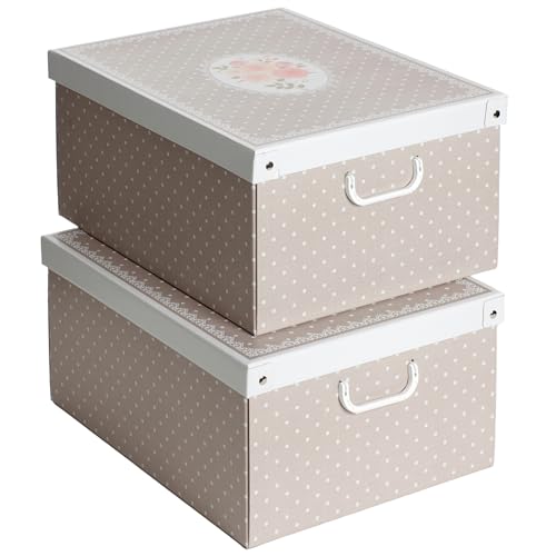 Kanguru Set van 2 kartonnen dozen voor kledingkast, met deksel, voor seizoenswisseling, cadeau