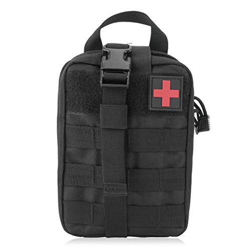 Kuuleyn EHBO-overlevingskit, outdoor hoogwaardige reis-noodoverlevingszak Rescue Medical Pouch Pack(zwart)