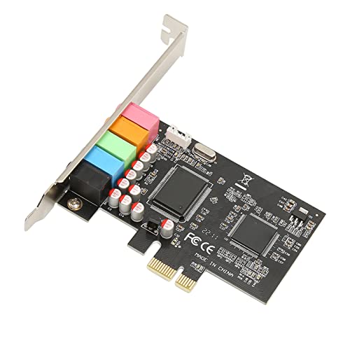 Annadue PCIE 5.1-kanaals Stereogeluidskaart, DLS-geluidsbibliotheektechnologie 24bit 48KHz Interne PCIe-gaminggeluidskaart voor Thuisbioscoop, 3D-games, Muziek Luisteren, Karaoke