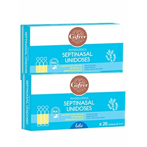 Gifrer Physiologica Septinasal neusspoeler, 2 x 20 wegwerpdozen, 5 ml